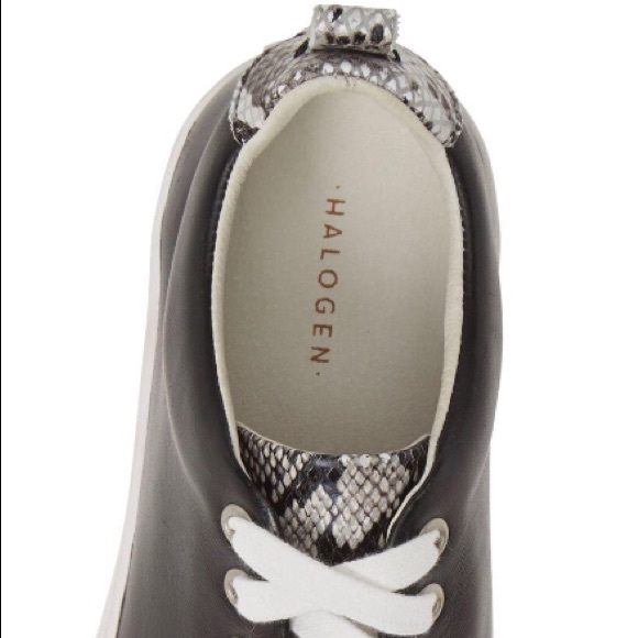 🆕 Halogen Black Leather Ivie Platform Sneaker - Picture 5 of 6